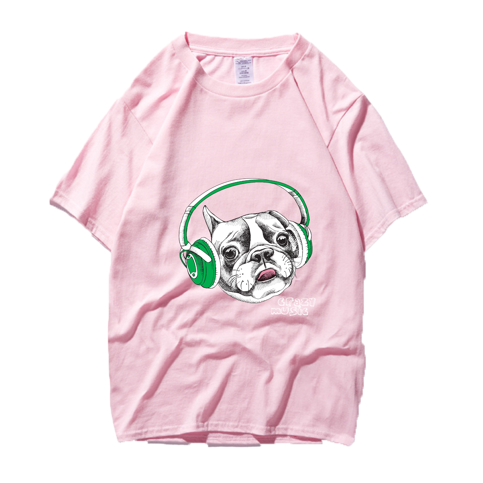Áo thun Bulldog đeo tai nghe INK186