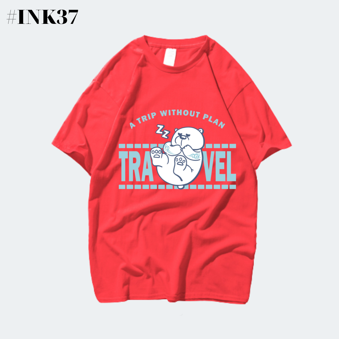 Áo thun Gấu A Trip Without Plan INK37