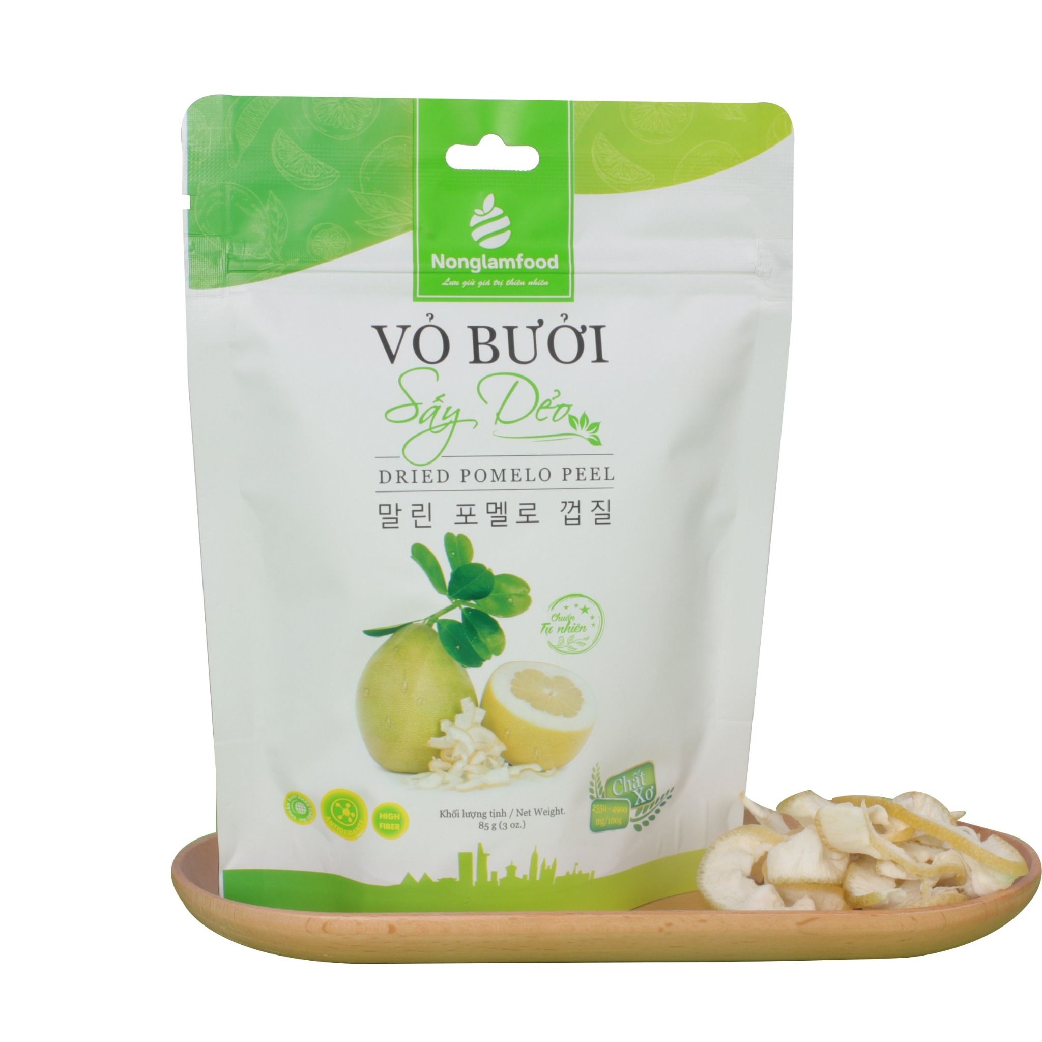 Vỏ Bưởi Sấy Dẻo Nonglamfood túi 85g | Ăn vặt tốt cho sức khỏe | Healthy Snack | Tăng đề kháng tự nhiên