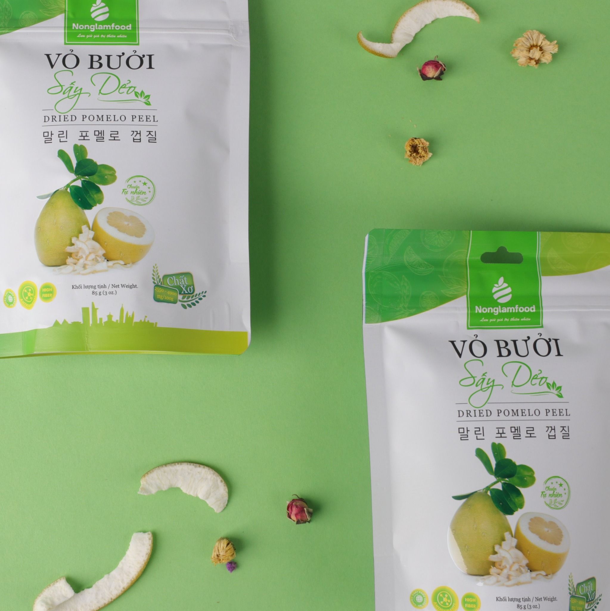 Vỏ Bưởi Sấy Dẻo Nonglamfood túi 85g | Ăn vặt tốt cho sức khỏe | Healthy Snack | Tăng đề kháng tự nhiên