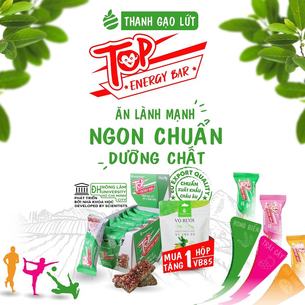 Thanh gạo lứt Top Energy Bar hạt & rong biển 17g | Tốt cho sức khỏe | Healthy Snack