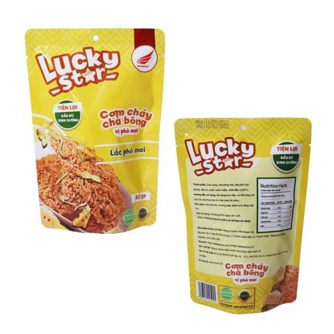 Cơm cháy chà bông vị  Phô Mai Lucky Star 50g thơm ngon đậm vị nhiều dinh dưỡng | Đồ ăn vặt Nonglamfood