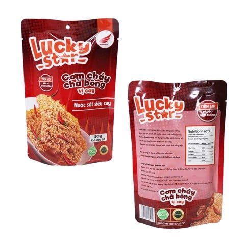 Combo Cơm cháy chà bông 3 vị (Truyền Thống - Cay - Phô Mai) Lucky Star 50g thơm ngon đậm vị nhiều dinh dưỡng | Đồ ăn vặt Nonglamfood