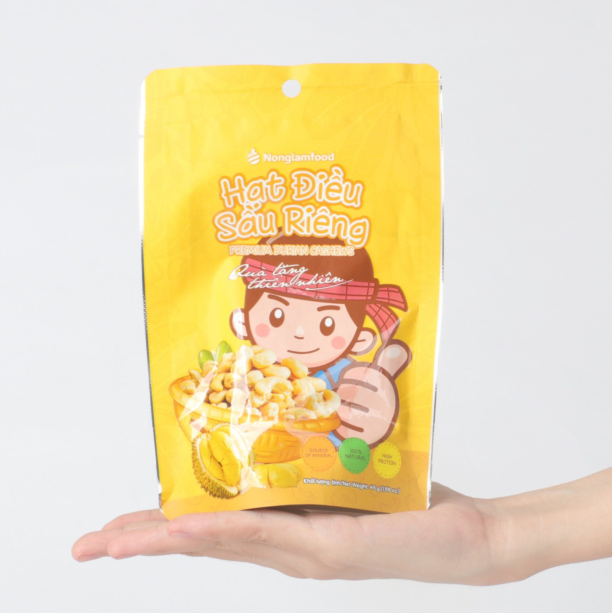 Hạt điều sầu riêng Nonglamfood túi 45g | Premium durian cashews