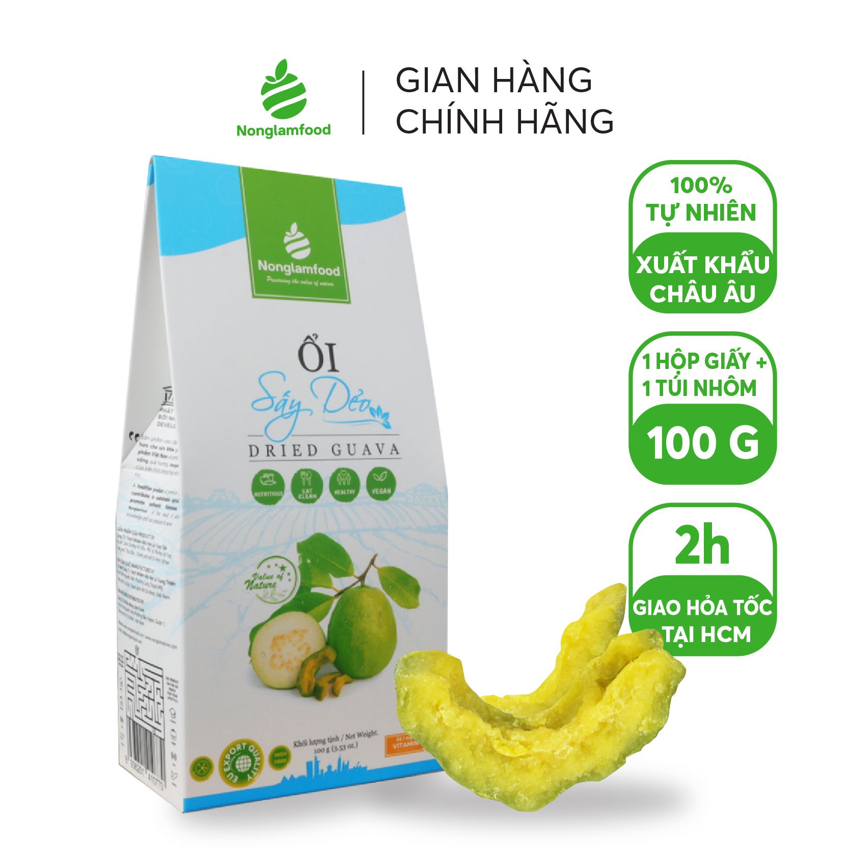 Ổi Sấy Dẻo Nonglamfood Hộp 100g | Ăn vặt tốt cho sức khỏe | Healthy Snack