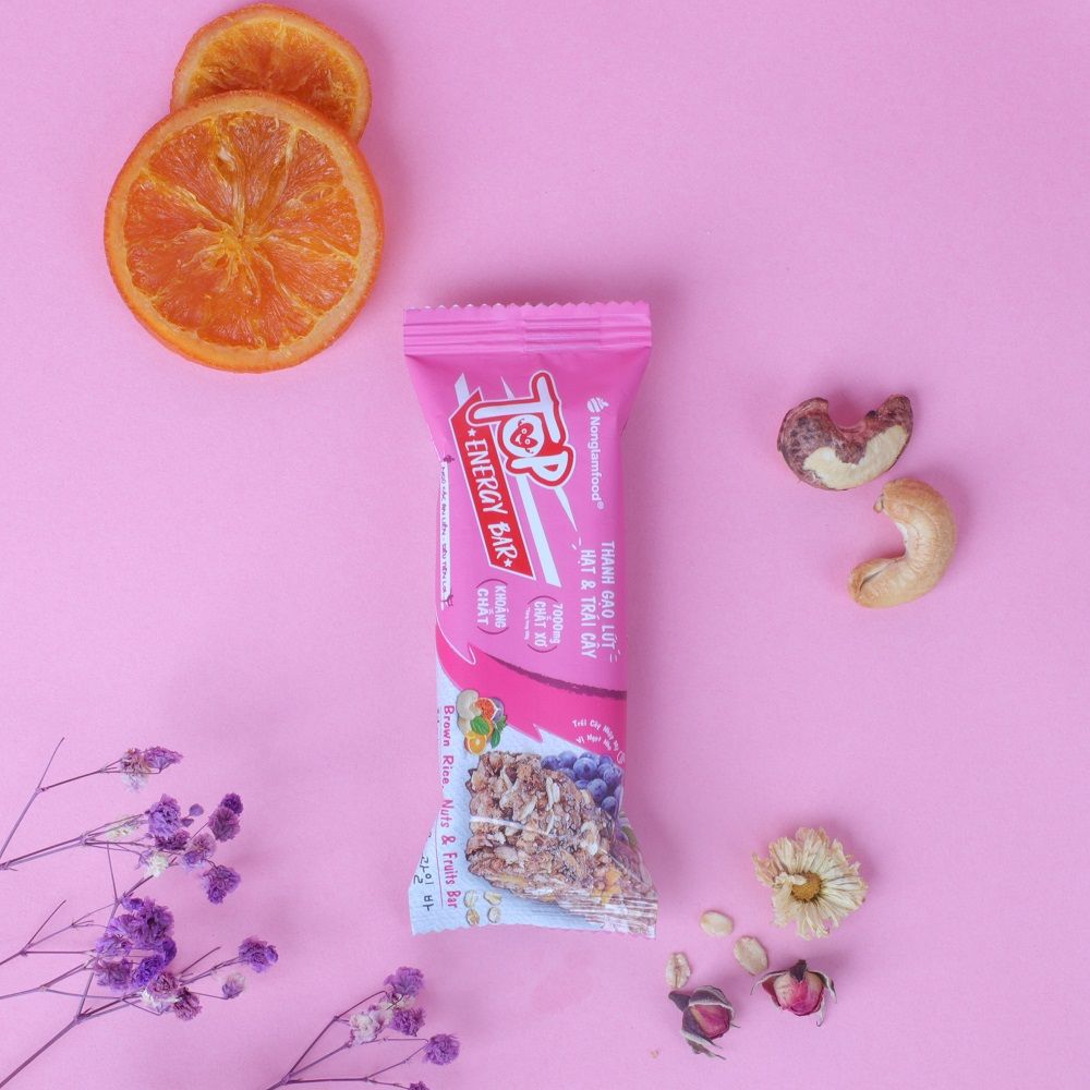 Thanh gạo lứt Top Energy Bar hạt & trái cây 17g | Tốt cho sức khỏe | Healthy Snack