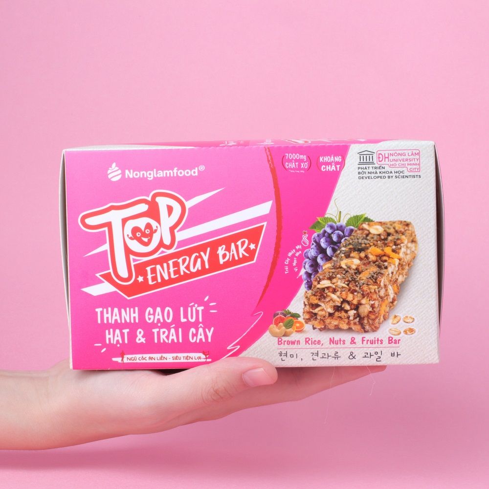 Thanh gạo lứt Top Energy Bar hạt & trái cây 17g | Tốt cho sức khỏe | Healthy Snack