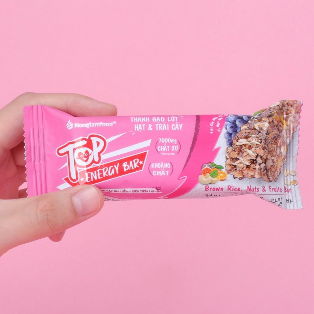 Thanh gạo lứt Top Energy Bar hạt & trái cây 17g | Tốt cho sức khỏe | Healthy Snack