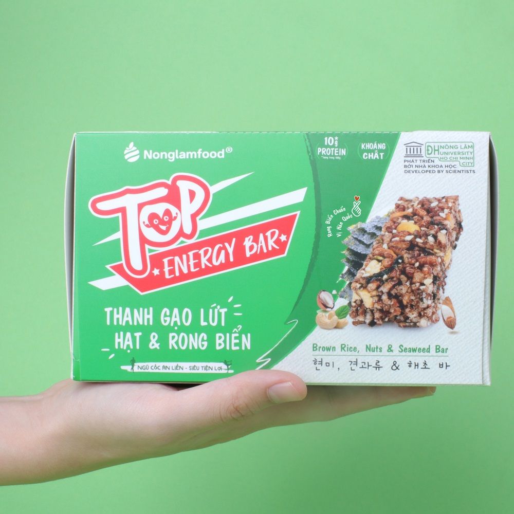 Thanh gạo lứt Top Energy Bar hạt & rong biển 17g | Tốt cho sức khỏe | Healthy Snack