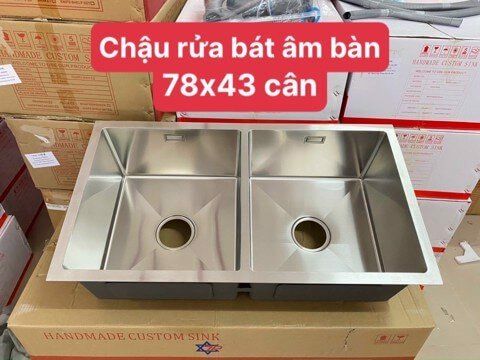 Chậu rửa bát âm bàn  78x43x23