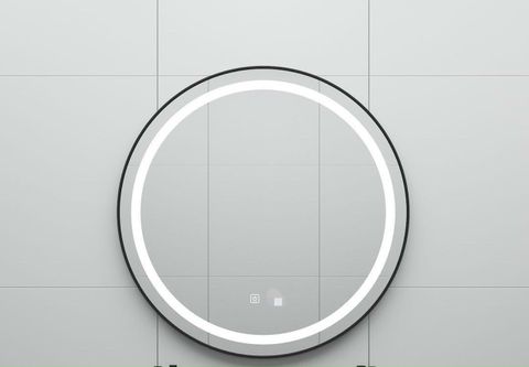 Gương treo tường phòng tắm tròn đen led cảm ứng  60x60