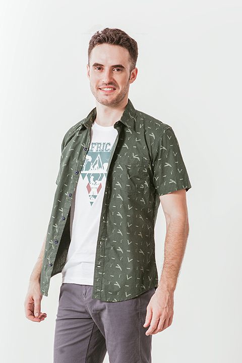Áo sơ mi nam dạo phố tay ngắn WS19SS24P-SC