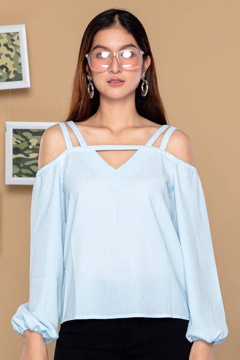 ÁO KIỂU NỮ HỞ VAI TAY DÀI FWBL19A004-C1