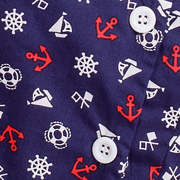 Áo kiểu nữ đính nút họa tiết sailor FWBL20S020-M3
