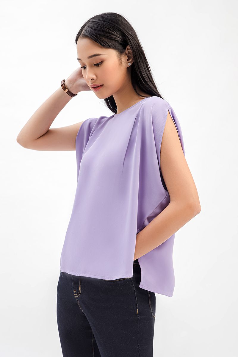 Áo kiểu nữ tay cánh dơi xẻ tà FWBL21SS35L