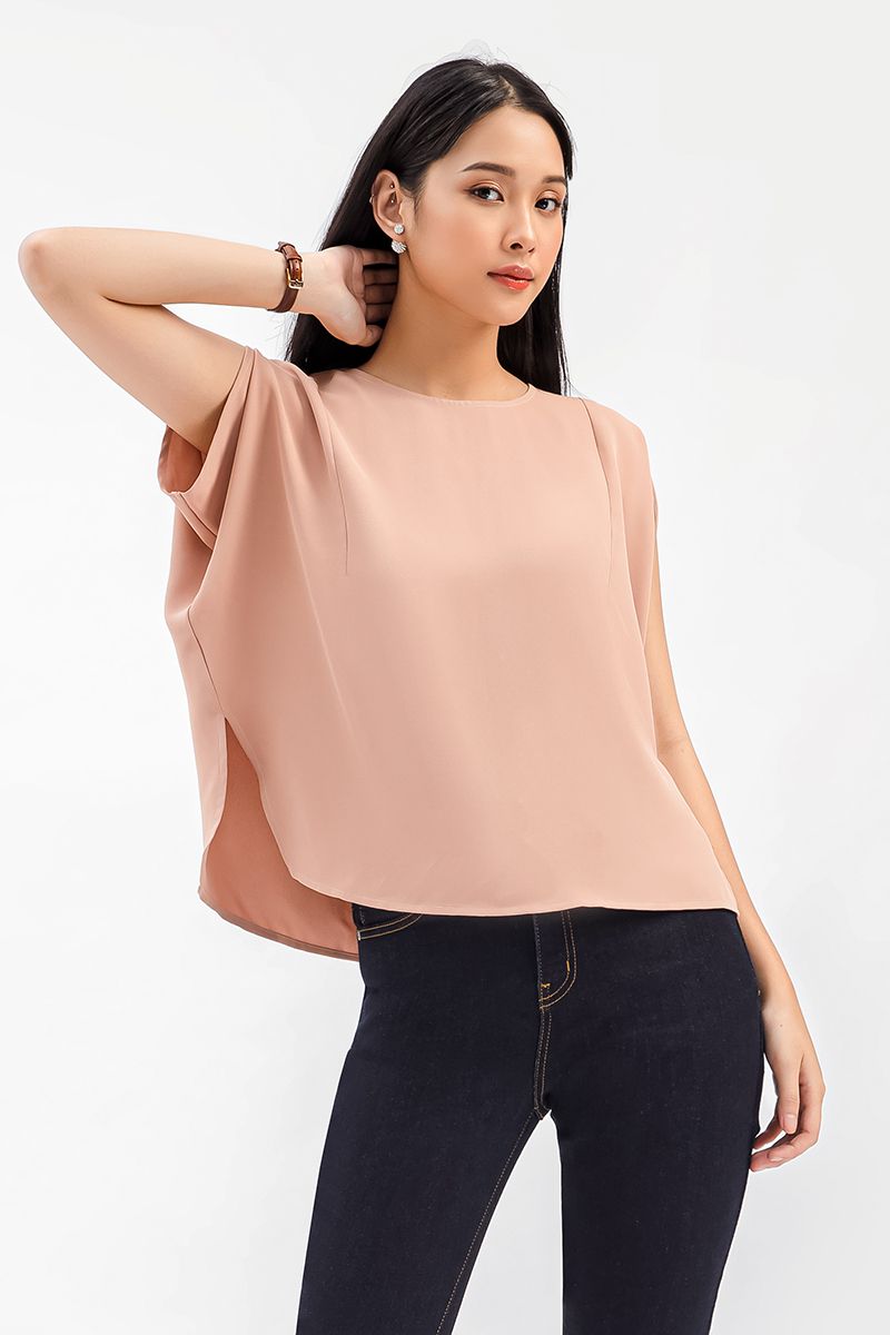 Áo kiểu nữ tay cánh dơi xẻ tà FWBL21SS35L