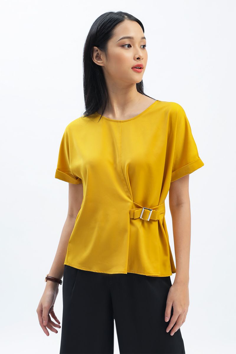 Áo kiểu nữ có thắt nơ 1 bên eo FWBL21SS36C