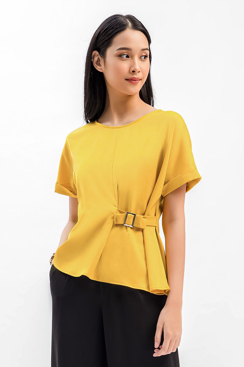 Áo kiểu nữ có thắt nơ 1 bên eo FWBL21SS36C