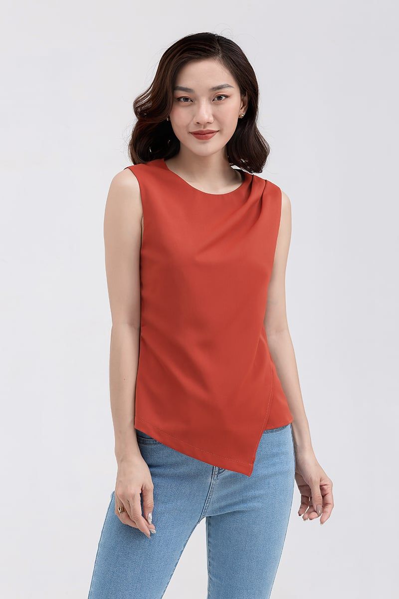 Áo kiểu nữ sát nách vạt chéo FWBL22SS03C