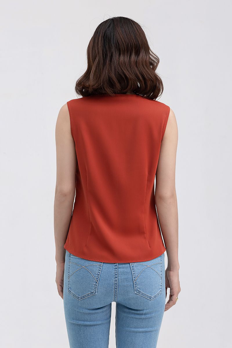 Áo kiểu nữ sát nách vạt chéo FWBL22SS03C