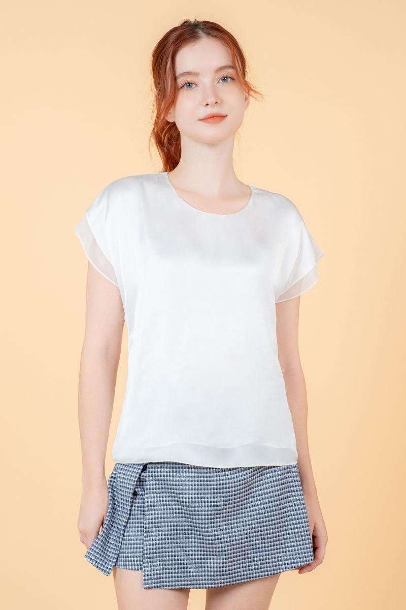 Áo Blouse Nữ Tay Ngắn Thanh Lịch FWBL23SS05C
