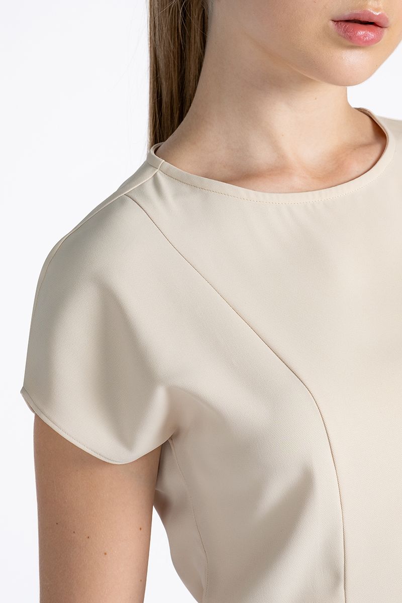 Áo Blouse Nữ Cổ Tròn Vạt Chéo FWBL24SS01C