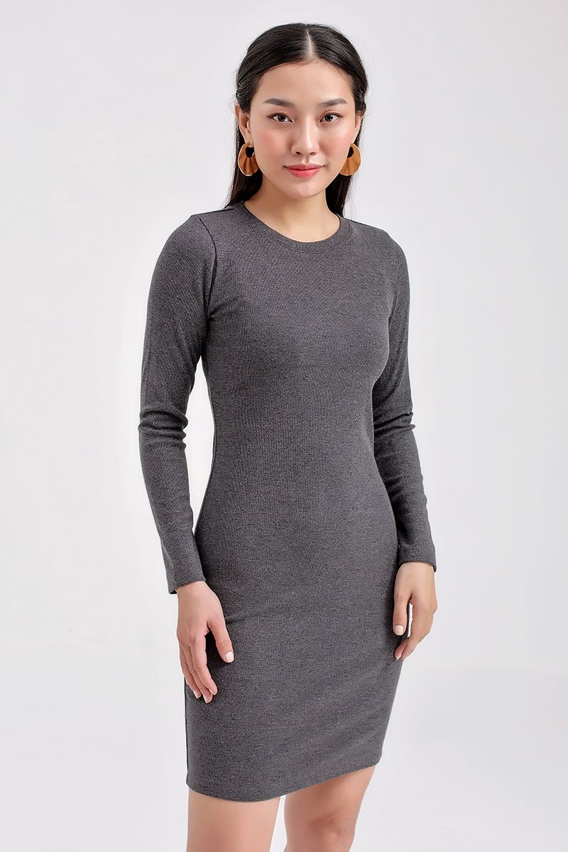 Đầm body tay dài trơn FWDR20FH14C