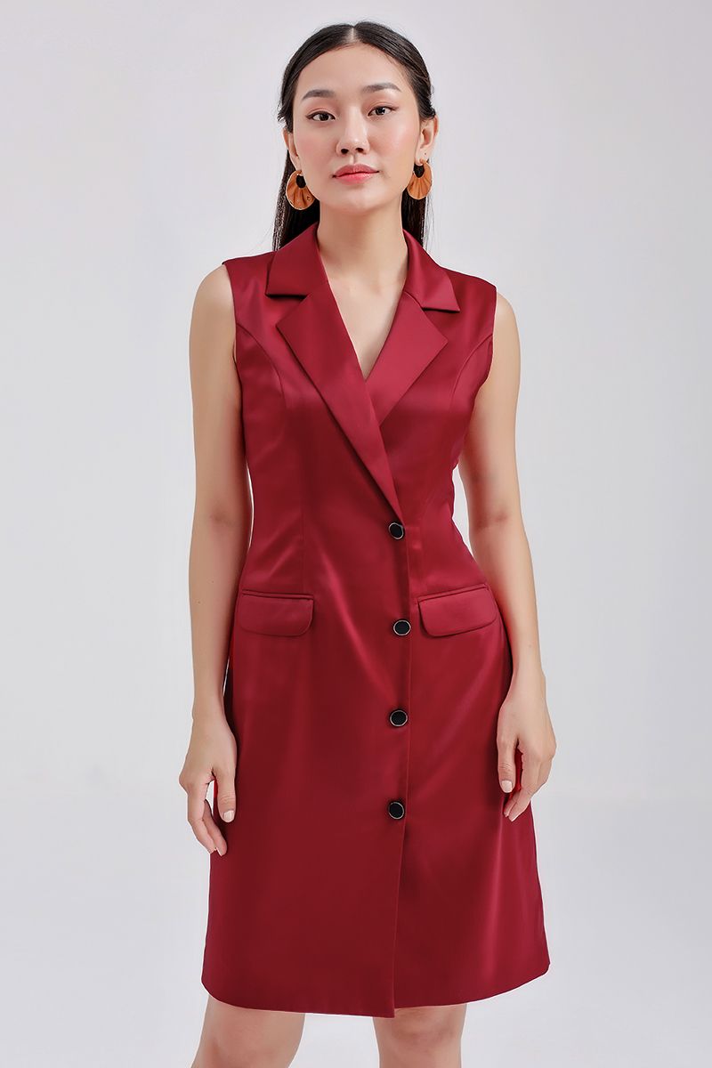 Đầm cổ vest FWDR20FH15P
