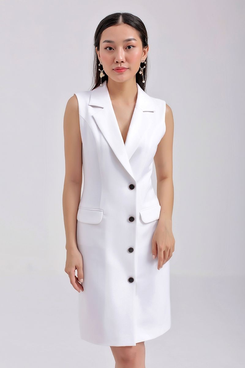 Đầm cổ vest FWDR20FH15P