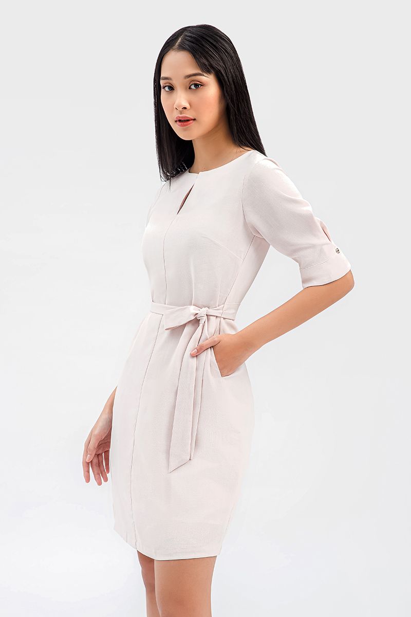 Đầm suông có dây thắt eo FWDR20FH24P