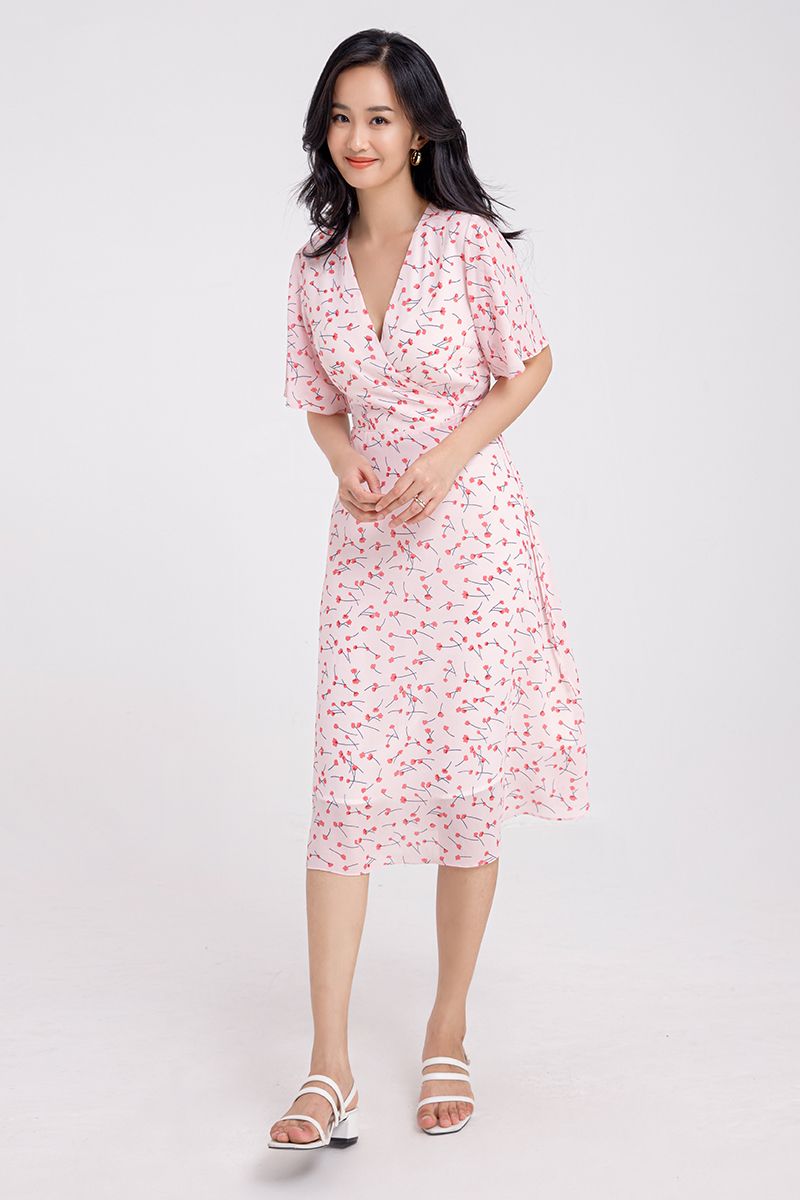 Đầm wrapdress thắt nơ nữ tính FWDR21SS02C