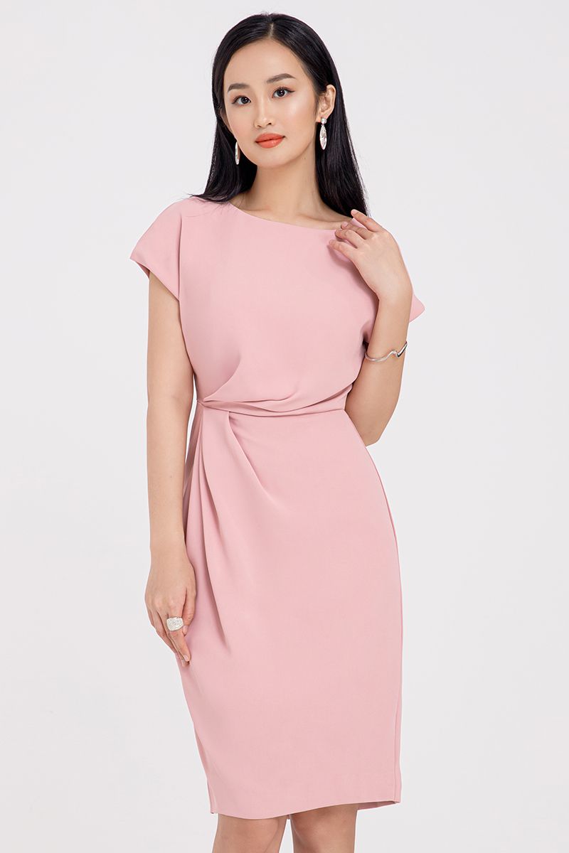 Đầm xếp ly chéo eo FWDR21SS26L