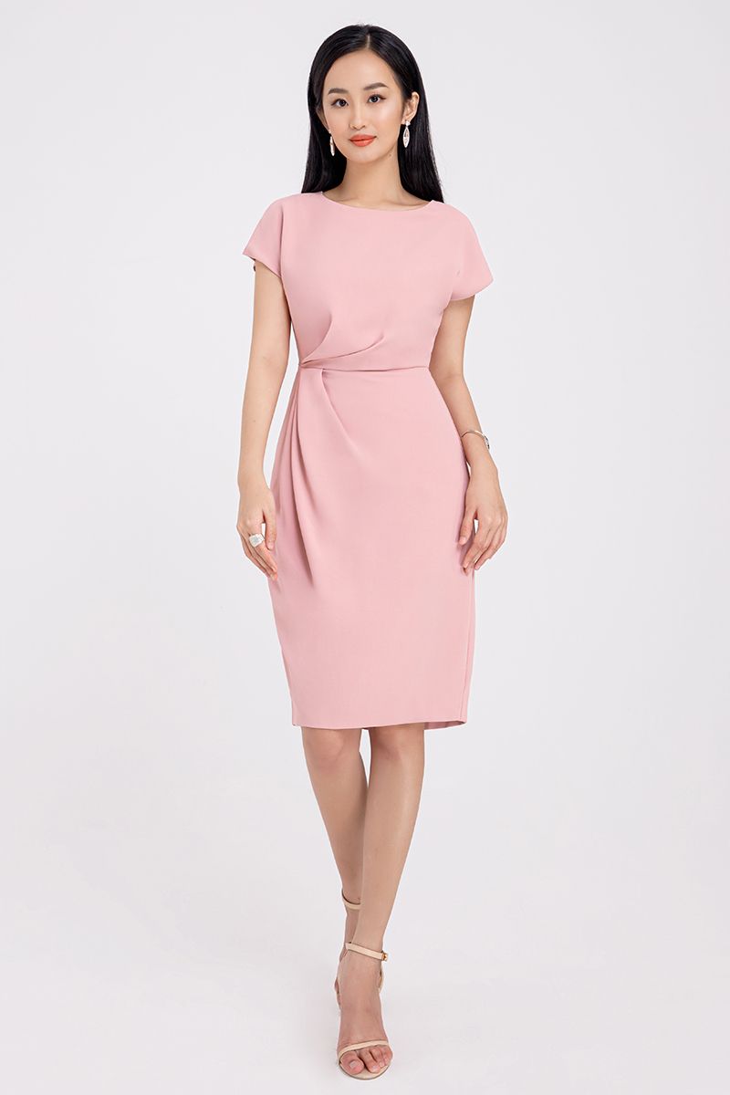 Đầm xếp ly chéo eo FWDR21SS26L