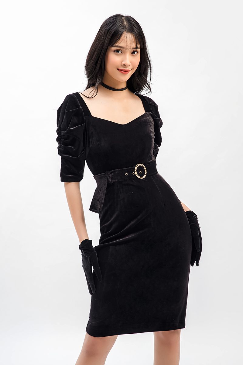 Đầm nữ tay phồng có nhún FWDR21SS33C