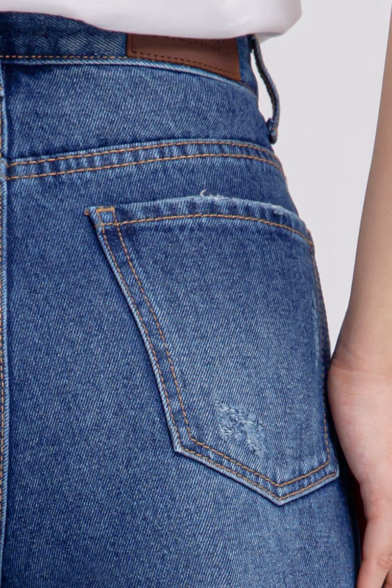 Quần jeans nữ Loose fit ống tua rua FWJN21SS13L