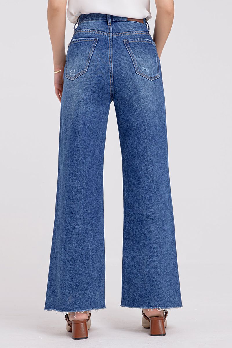 Quần jeans nữ Loose fit ống tua rua FWJN21SS13L