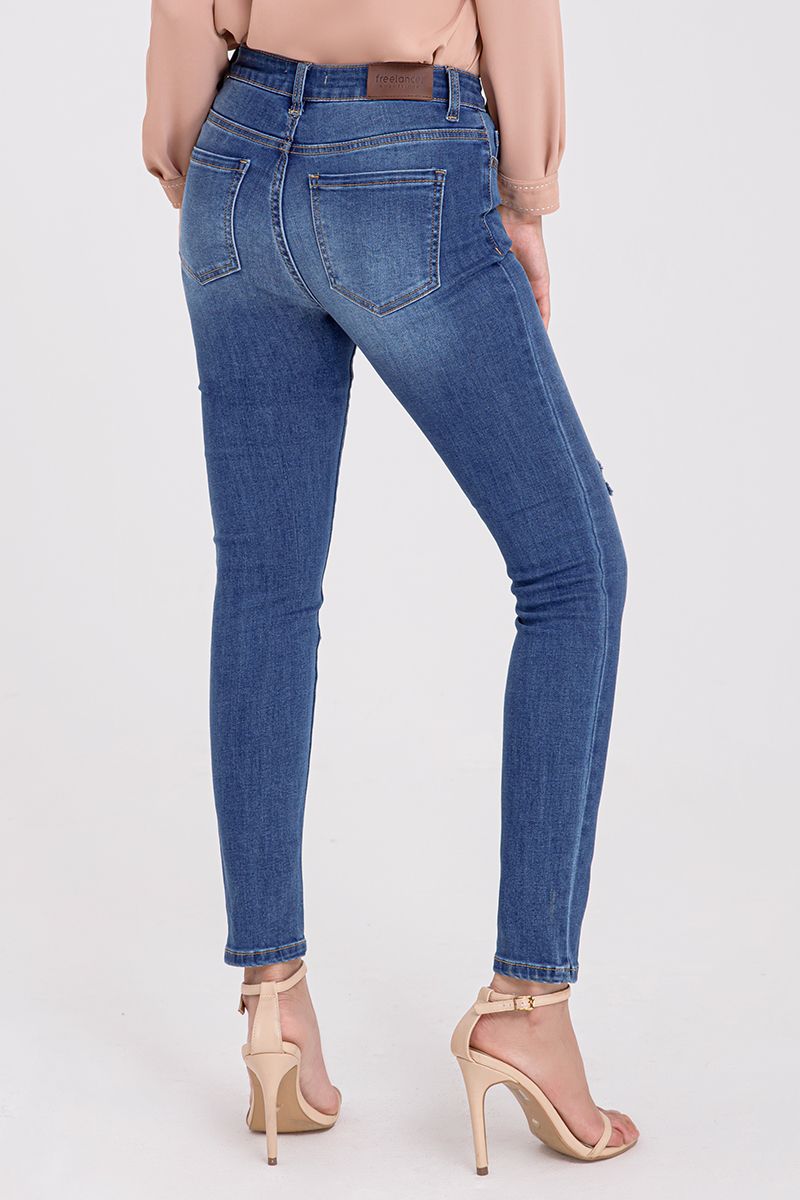 Quần jeans nữ form skinny có rách FWJN21SS17L
