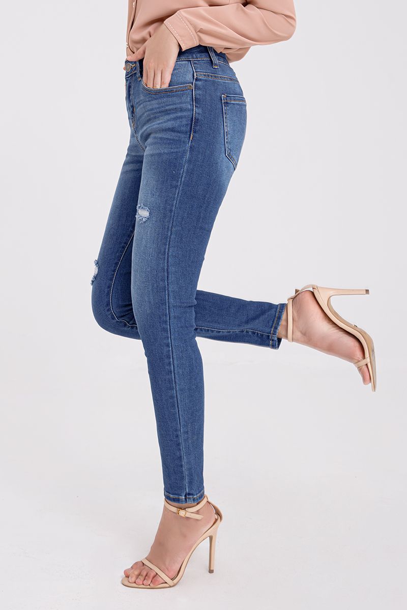 Quần jeans nữ form skinny có rách FWJN21SS17L