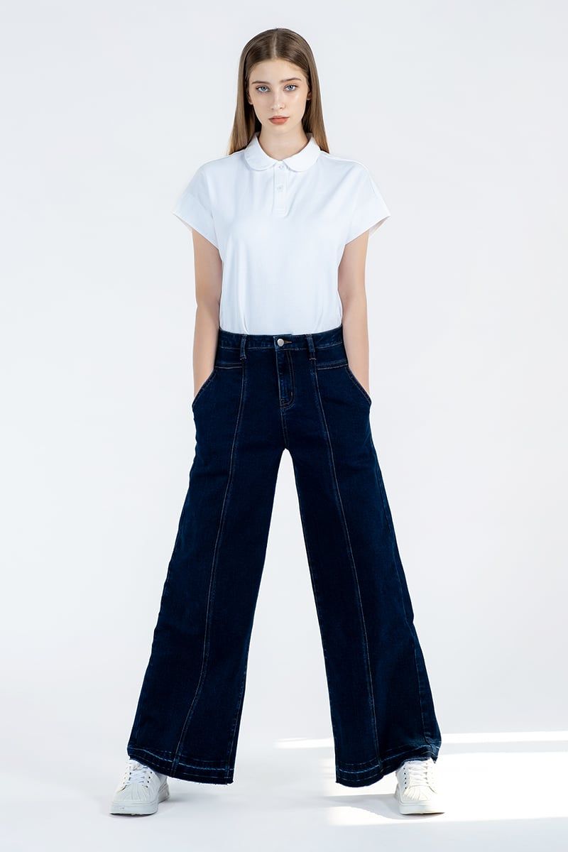 Quần Jean Nữ Ống Suông Năng Động FWJN24SS08G
