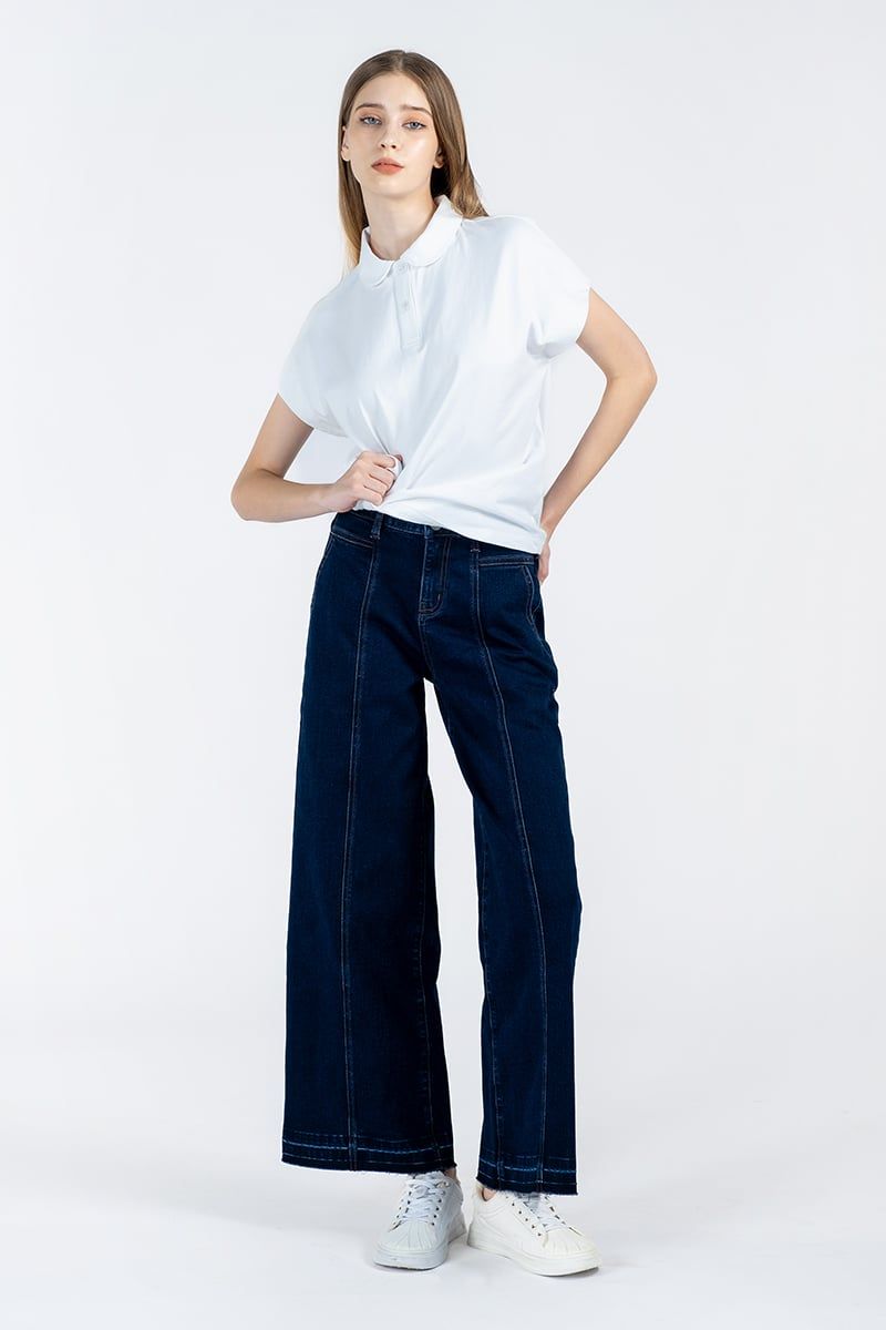 Quần Jean Nữ Ống Suông Năng Động FWJN24SS08G
