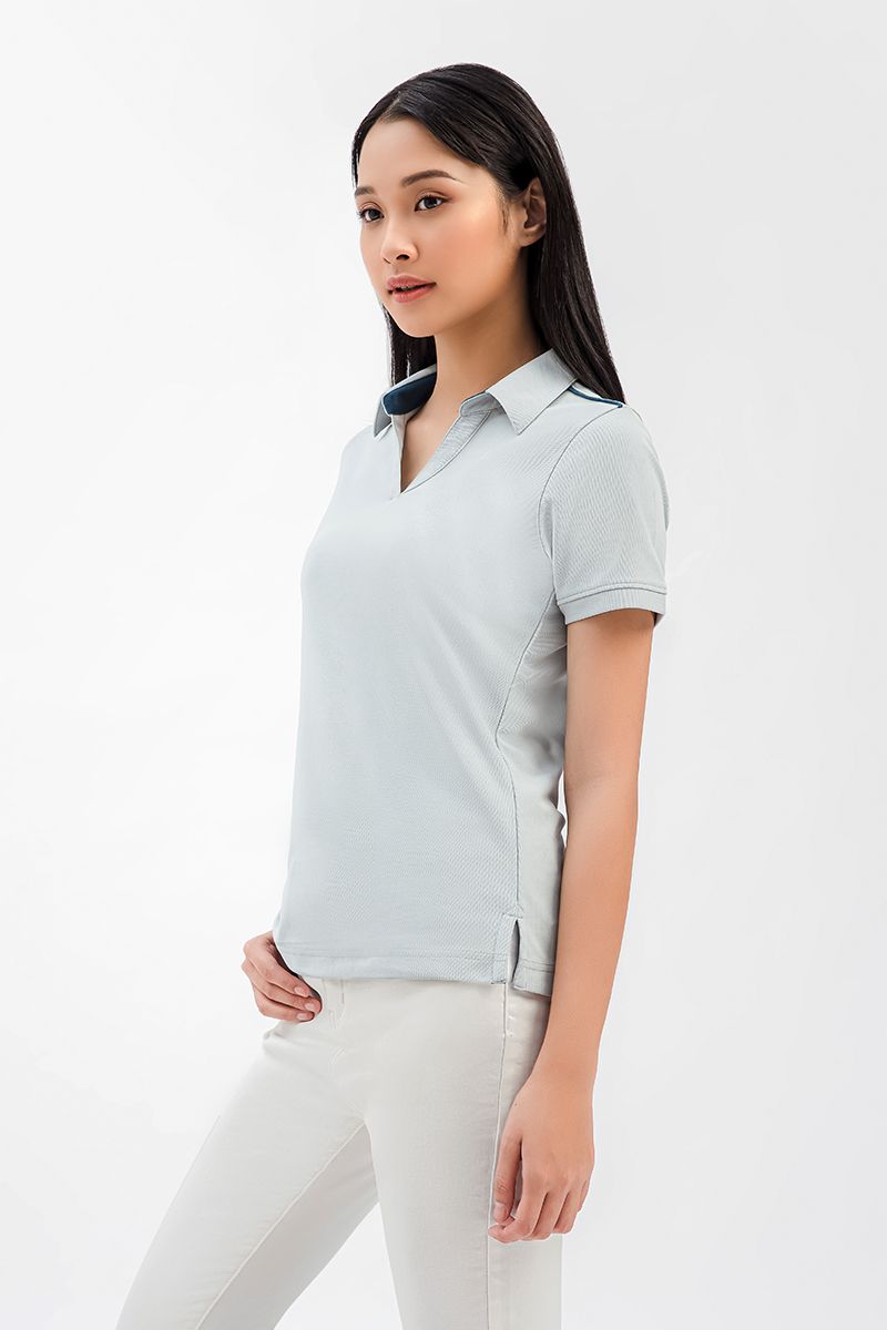 Áo thun cổ bẻ basic trơn FWKS21SS02C