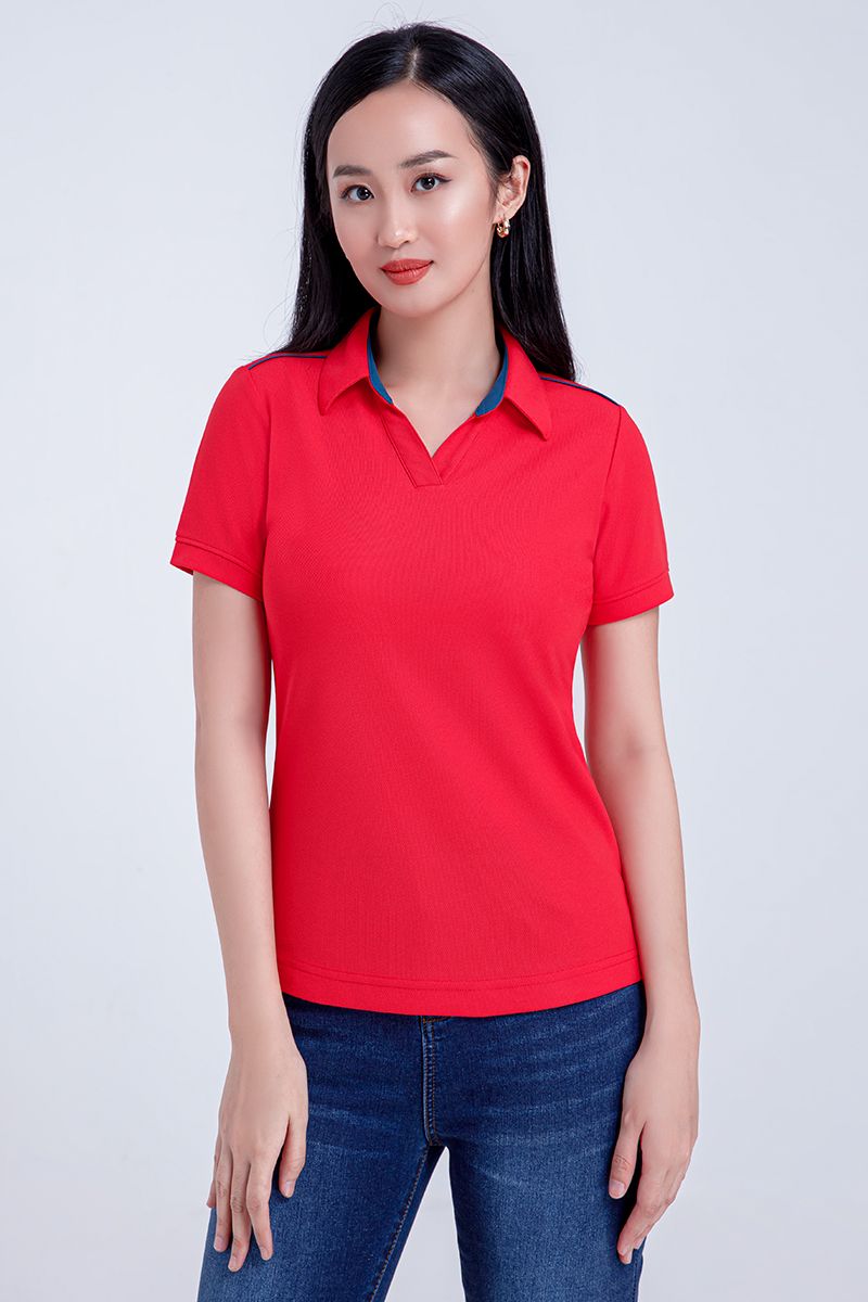 Áo thun cổ bẻ basic trơn FWKS21SS02C