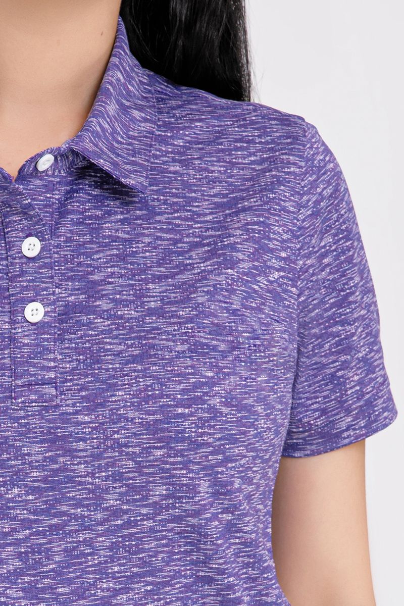 Áo thun nữ cổ bẻ melange nổi bật FWKS21SS04L