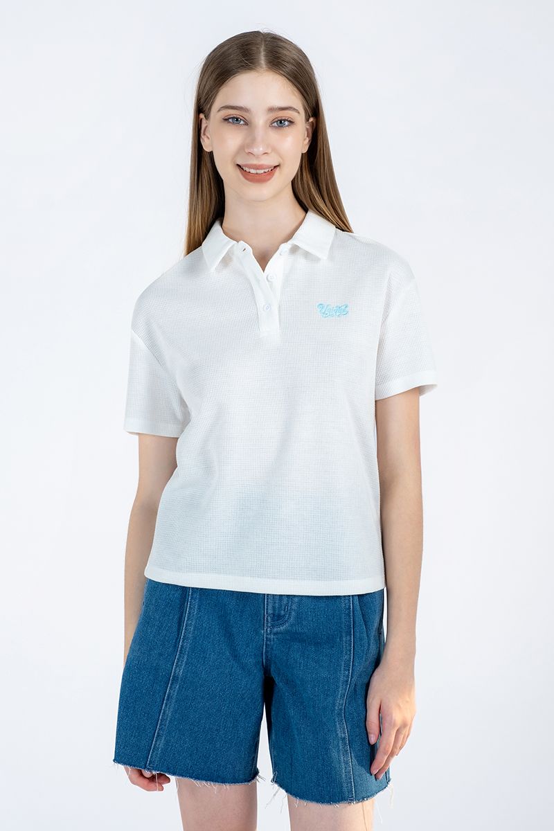 Áo Polo Nữ Tay Ngắn Dáng Croptop FWKS24SS01G