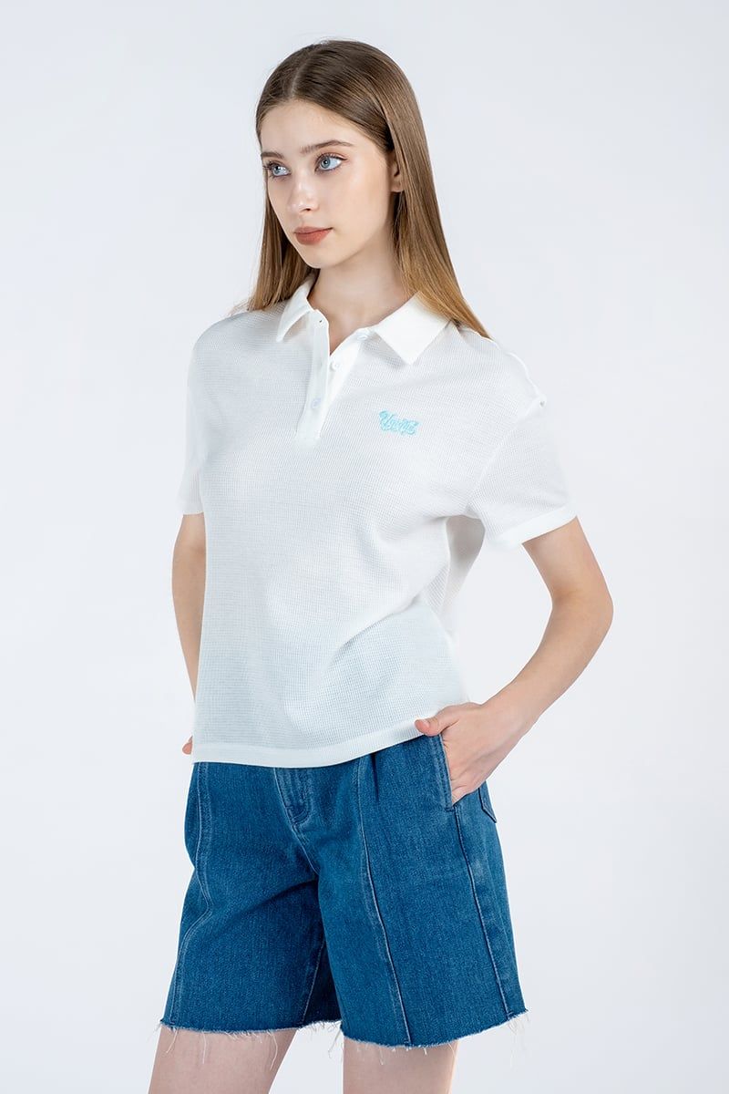Áo Polo Nữ Tay Ngắn Dáng Croptop FWKS24SS01G