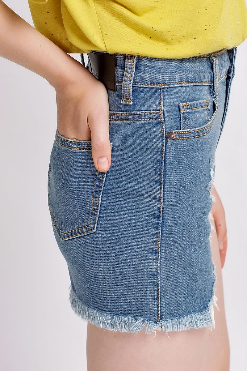 Quần shorts jean nữ gấu tua rua FWSP19S008-S1