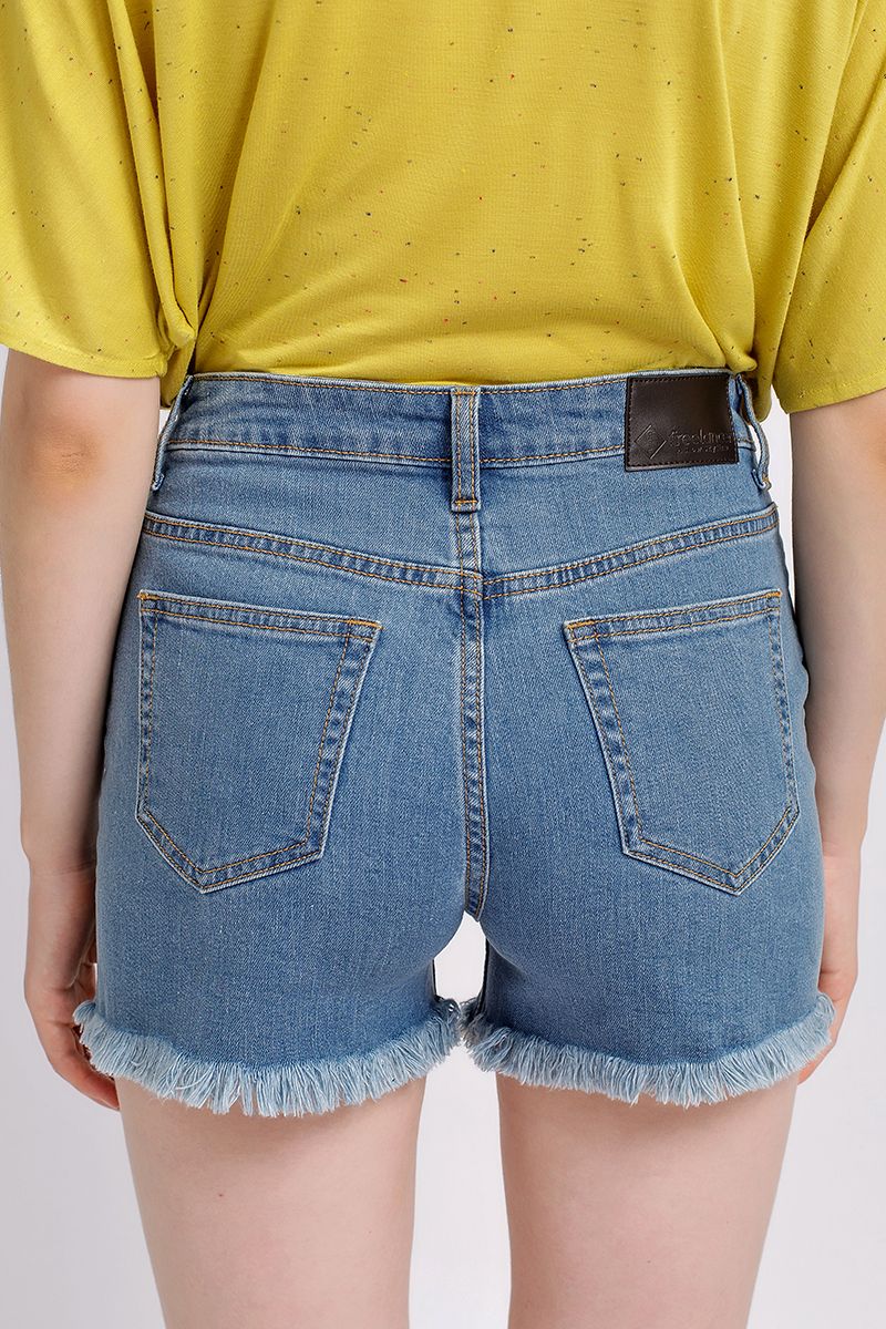 Quần shorts jean nữ gấu tua rua FWSP19S008-S1