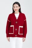  Áo khoác len cardigan nữ  form rộng FWSW22FH01C 