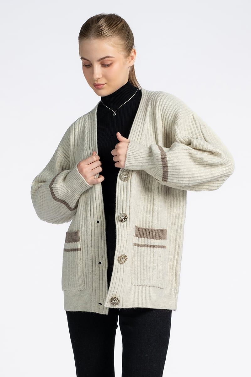  Áo Khoác Len Cardigan Form Rộng FWSW23FH01C 