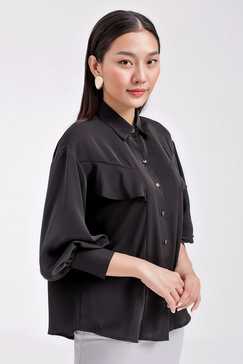 Áo sơ mi nữ tay nhún form rộng FWWS20FH16H